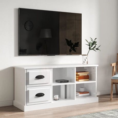Vidaxl tv-meubel 102x35,5x47,5 cm bewerkt hout hoogglans wit