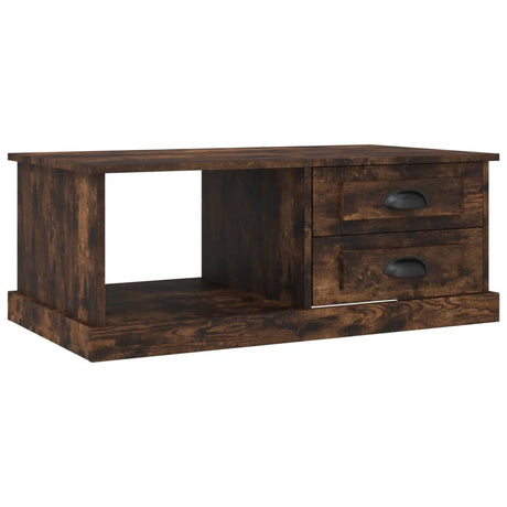 Vidaxl salontafel 90x50x35 cm bewerkt hout gerookt eikenkleurig