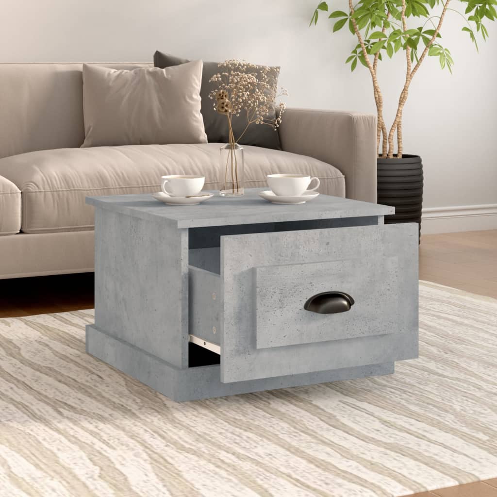 Vidaxl salontafel 50x50x35 cm bewerkt hout betongrijs