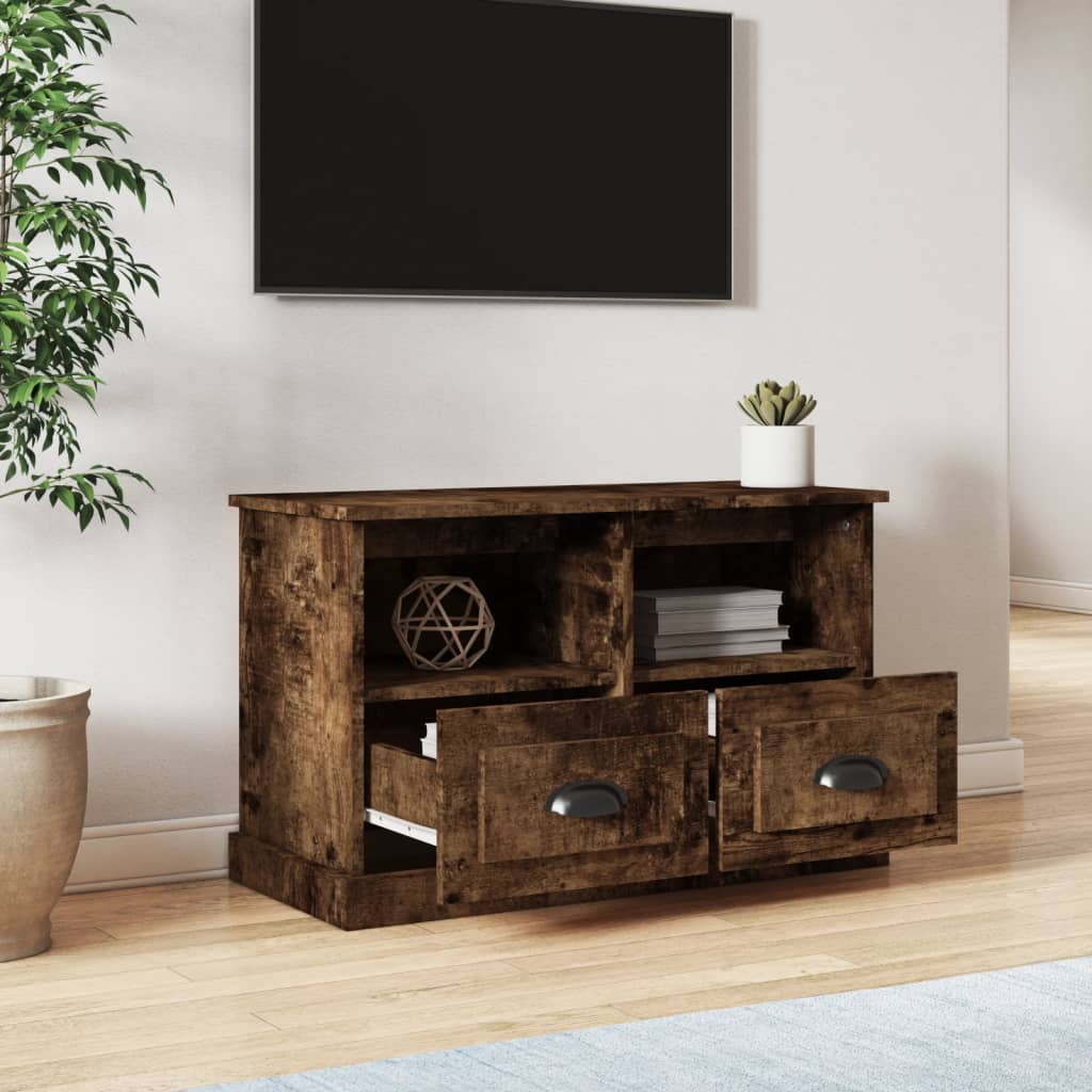 Vidaxl tv-meubel 80x35x50 cm bewerkt hout gerookt eikenkleurig