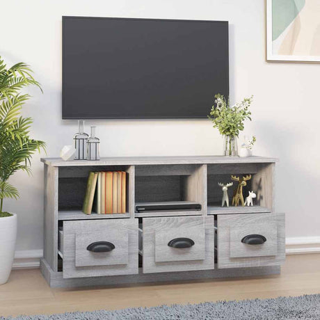 Vidaxl tv-meubel 100x35x50 cm bewerkt hout grijs sonoma eikenkleurig