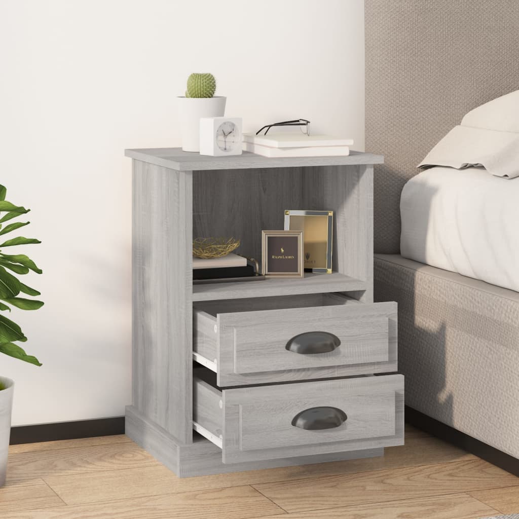 Vidaxl nachtkastje 43x36x60 cm grijs sonoma eikenkleurig