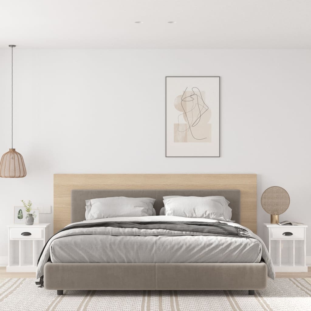 Vidaxl nachtkastjes 2 st 43x36x50 cm hoogglans wit