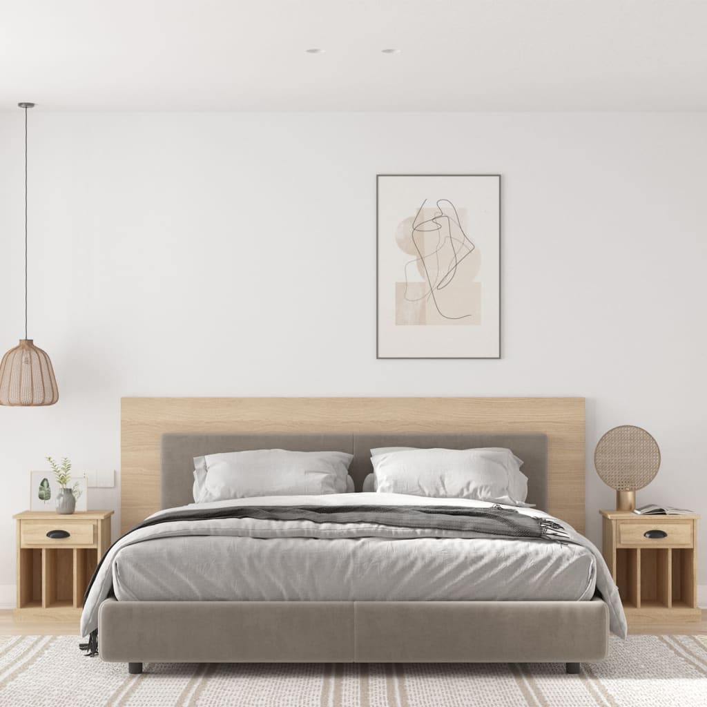 Vidaxl nachtkastjes 2 st 43x36x50 cm sonoma eikenkleurig