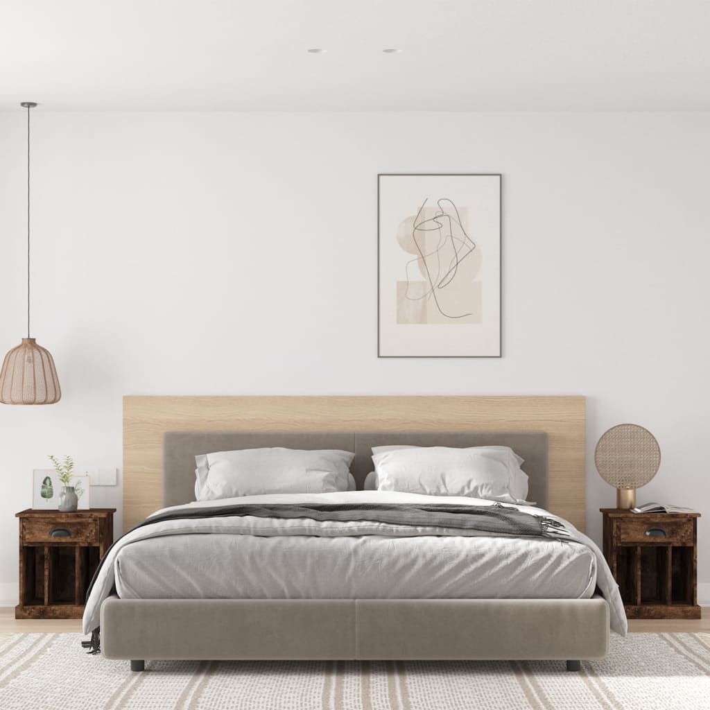 Vidaxl nachtkastjes 2 st 43x36x50 cm gerookt eikenkleurig