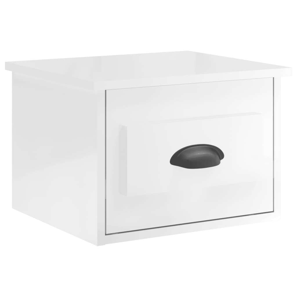 Vidaxl nachtkastje wandgemonteerd 41,5x36x28 cm hoogglans wit