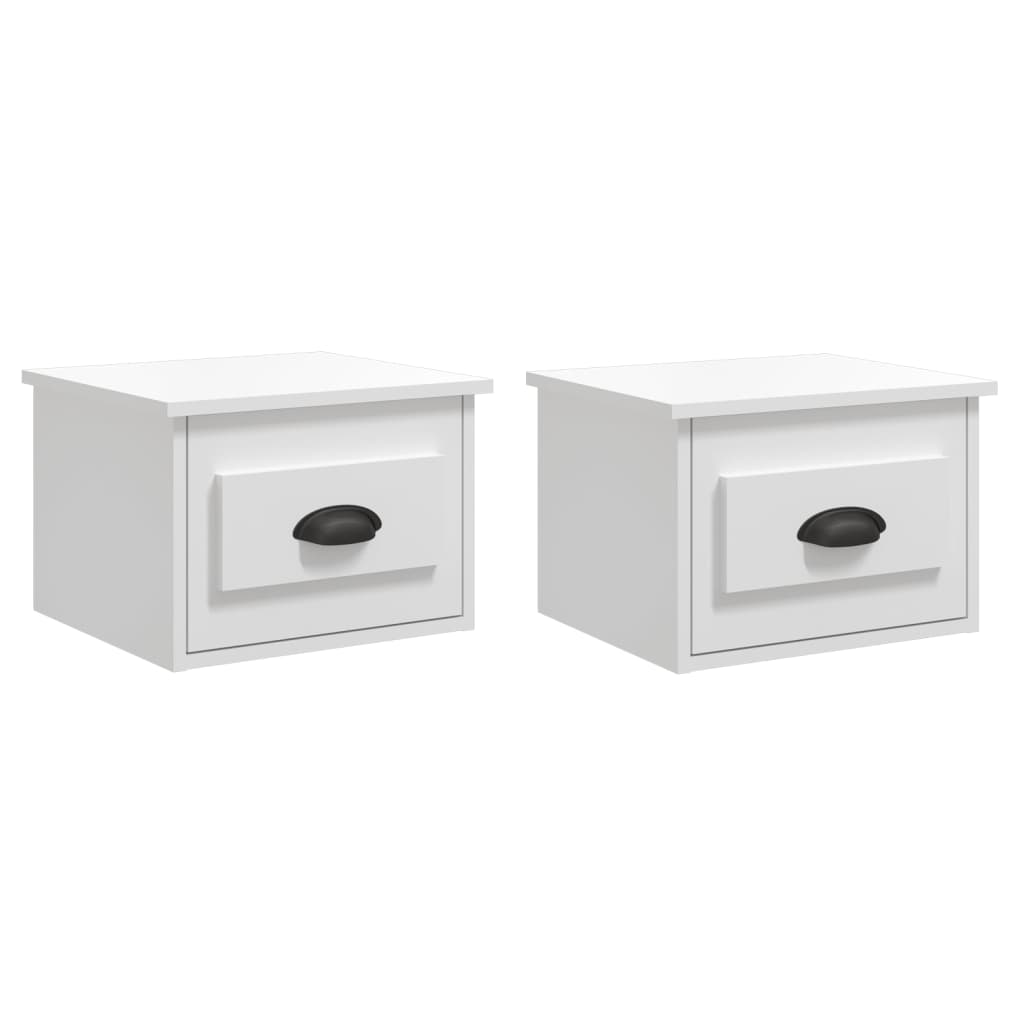 Vidaxl nachtkastjes 2 st wandgemonteerd 41,5x36x28 cm hoogglans wit