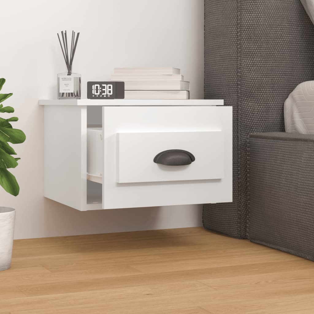 Vidaxl nachtkastjes 2 st wandgemonteerd 41,5x36x28 cm hoogglans wit