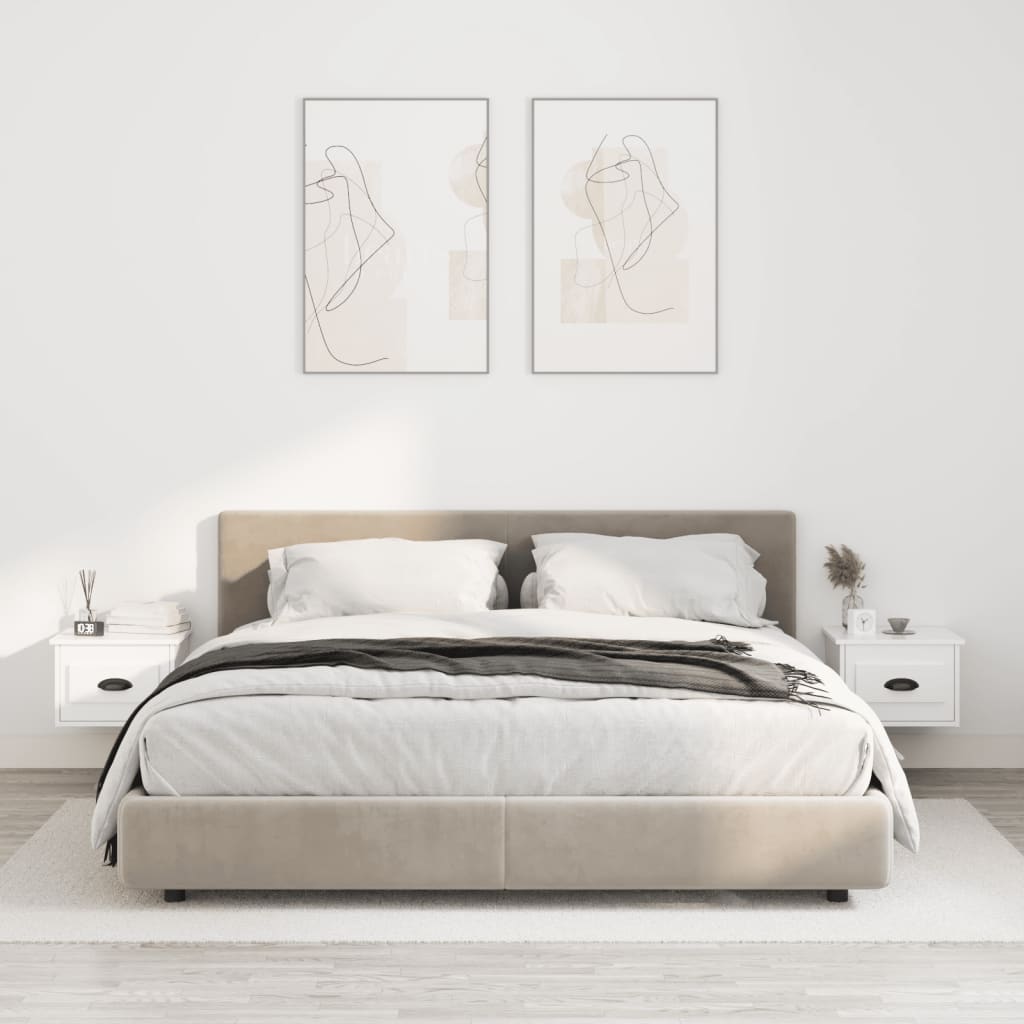 Vidaxl nachtkastjes 2 st wandgemonteerd 41,5x36x28 cm hoogglans wit