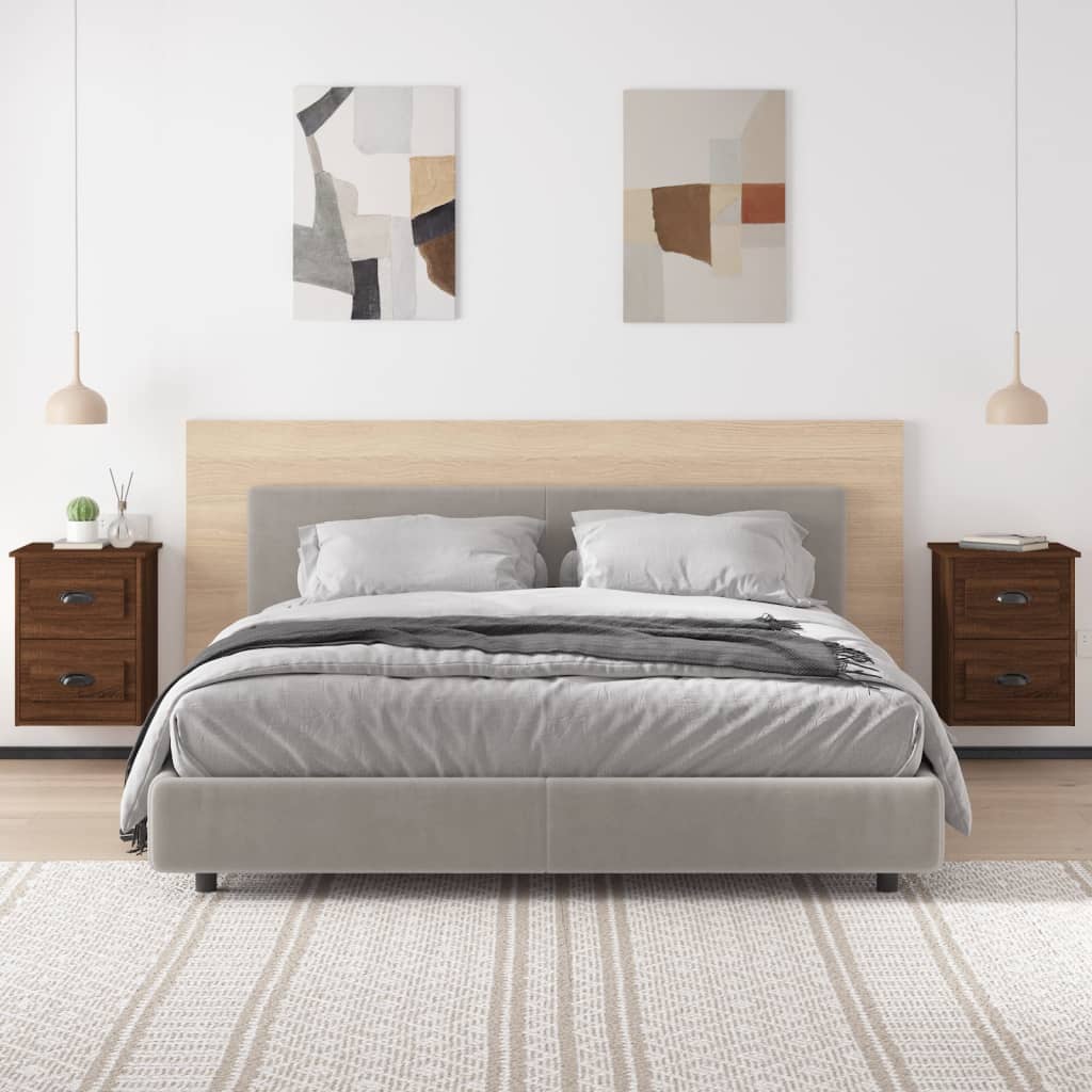 Vidaxl nachtkastjes 2 st wandgemonteerd 41,5x36x53 cm bruin eikenkleur