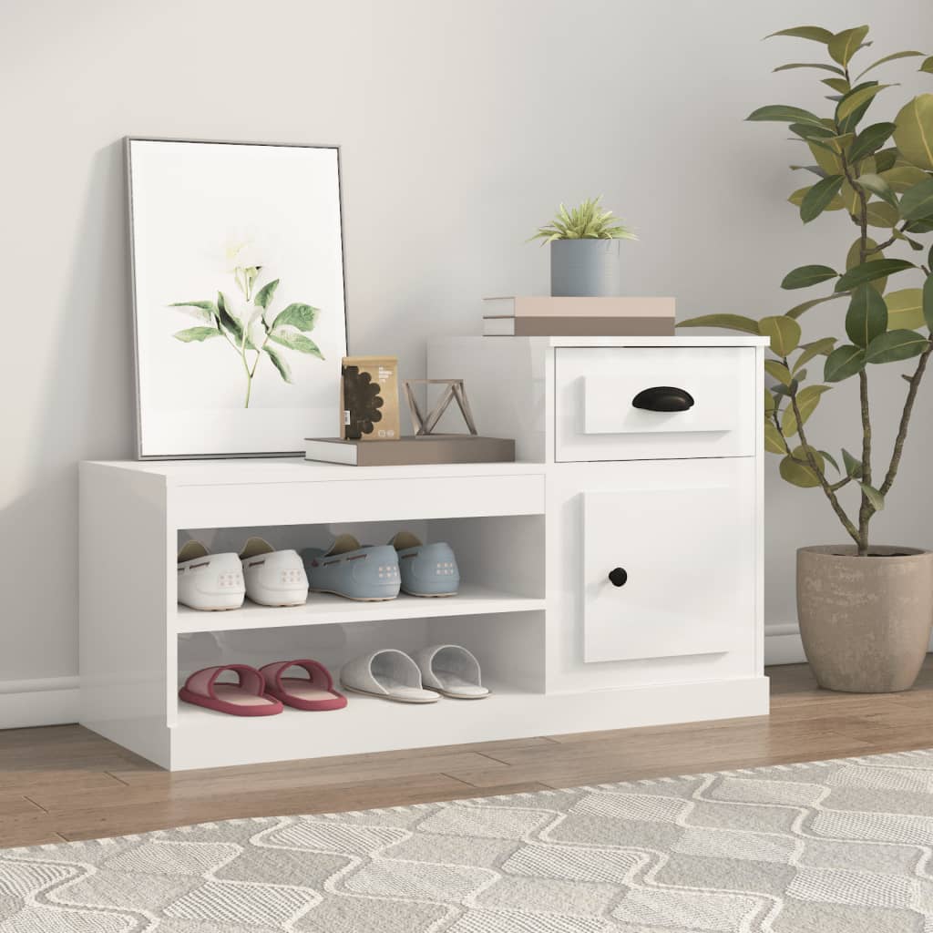 Vidaxx Schuhschrank 100x42x60 cm lackiertes Holz Hochglanz weiß
