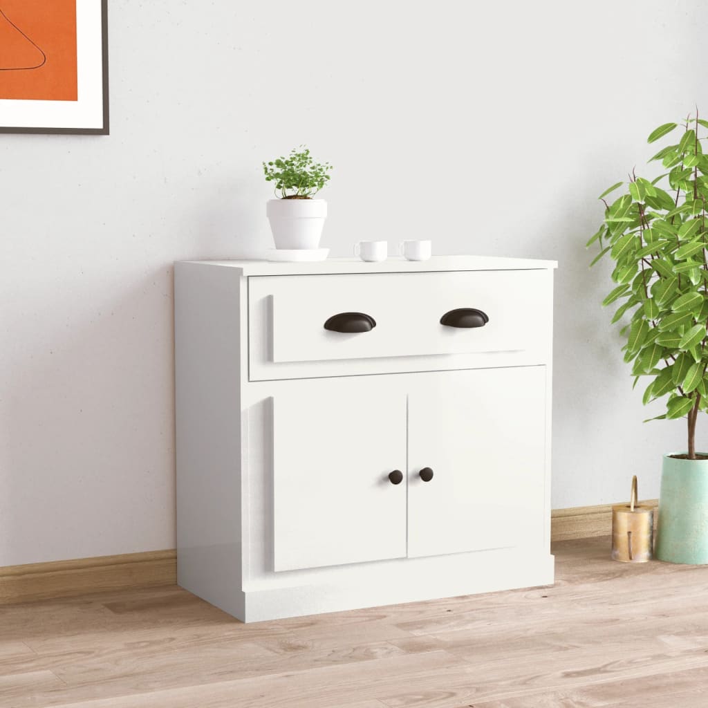 Vidaxl dressoir 70x35x67,5 cm bewerkt hout hoogglans wit