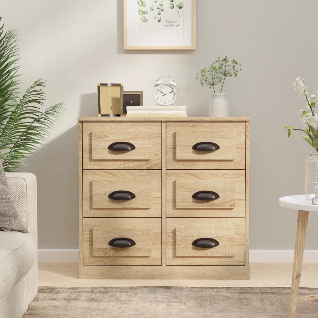 Vidaxl dressoir 70x35,5x67,5 cm bewerkt hout sonoma eikenkleurig