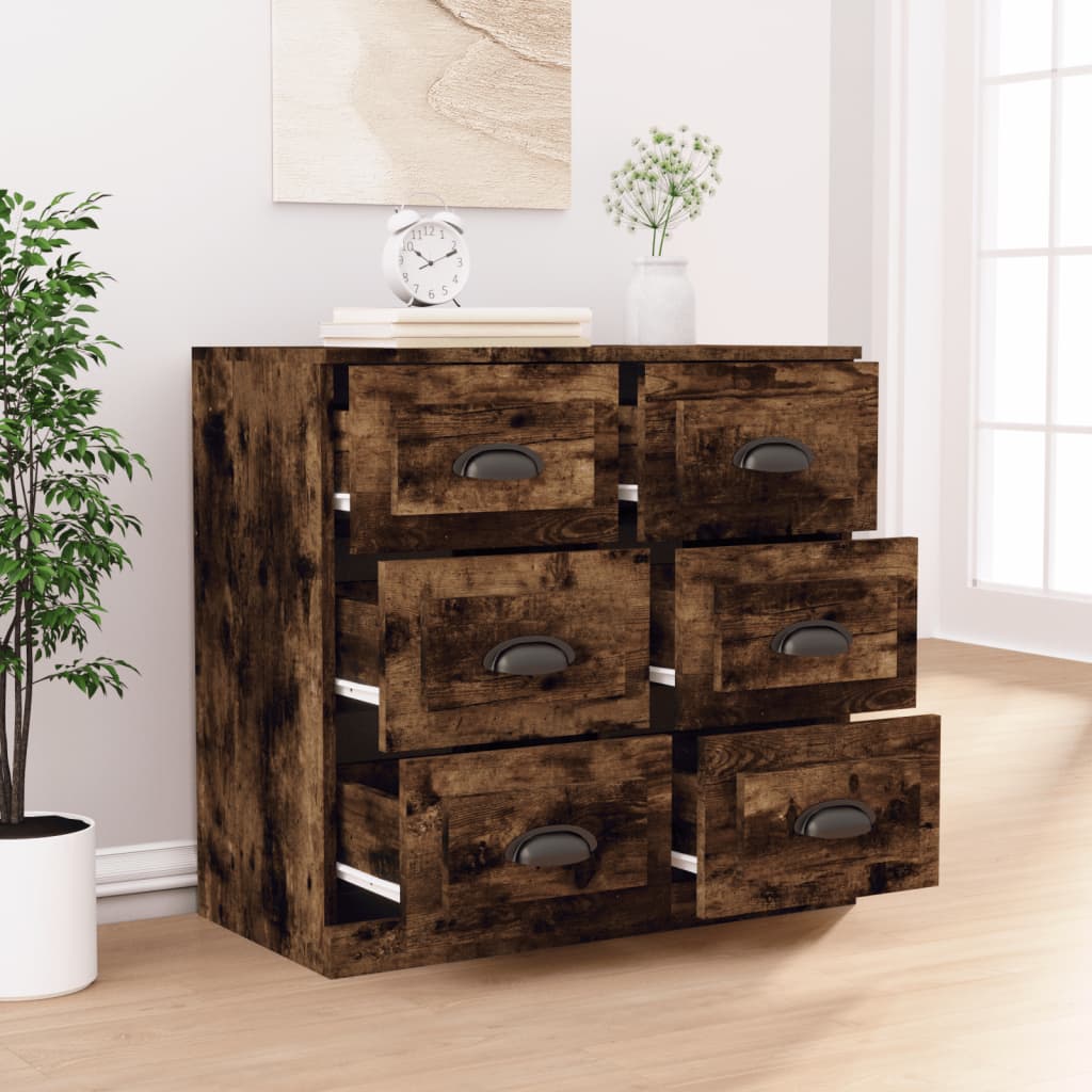 Vidaxl dressoir 70x35,5x67,5 cm bewerkt hout gerookt eikenkleurig
