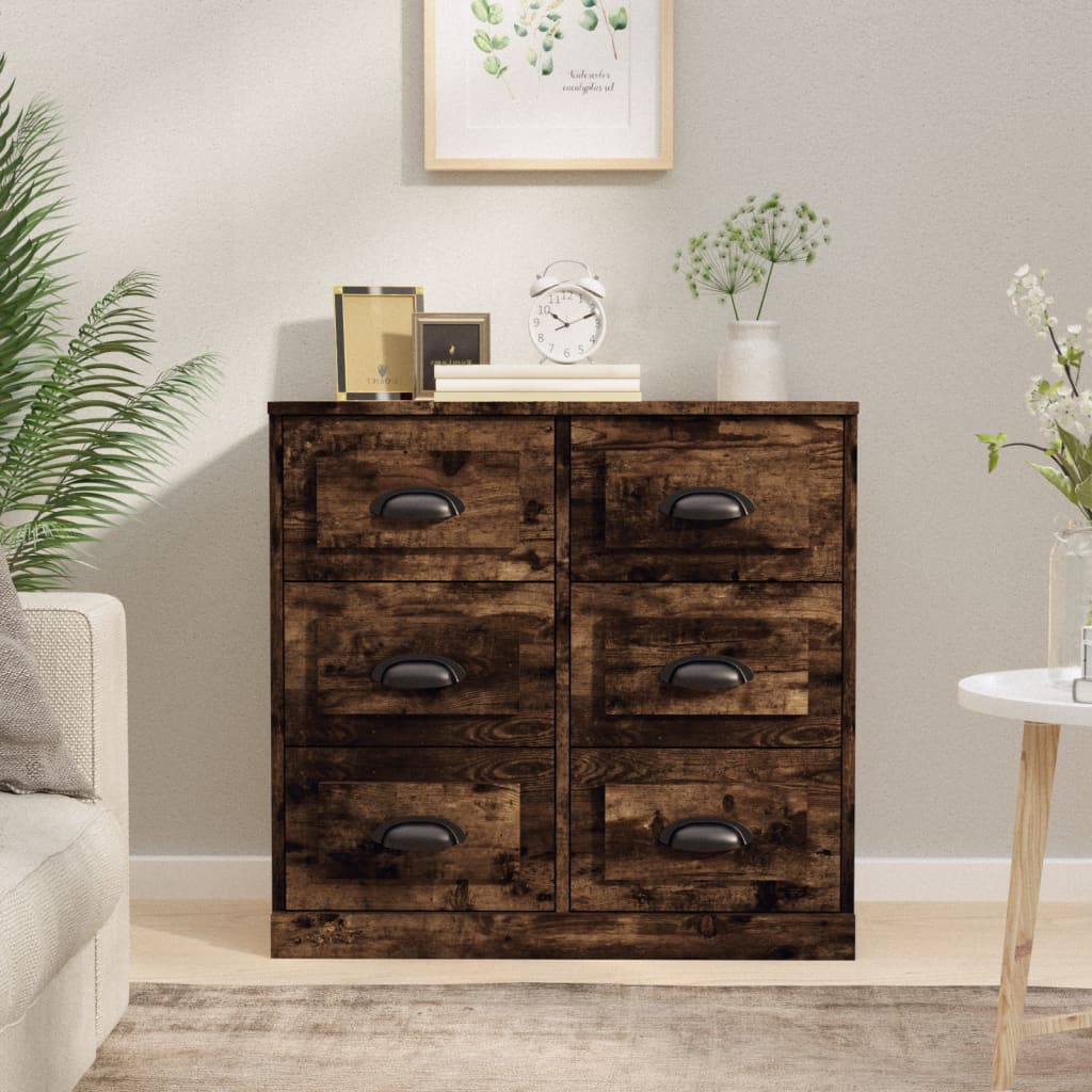 Vidaxl dressoir 70x35,5x67,5 cm bewerkt hout gerookt eikenkleurig