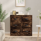 Vidaxl dressoir 70x35,5x67,5 cm bewerkt hout gerookt eikenkleurig