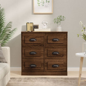 Vidaxl dressoir 70x35,5x67,5 cm bewerkt hout bruin eikenkleur