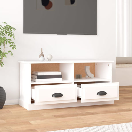 Vidaxl tv-meubel 93x35,5x45 cm bewerkt hout wit