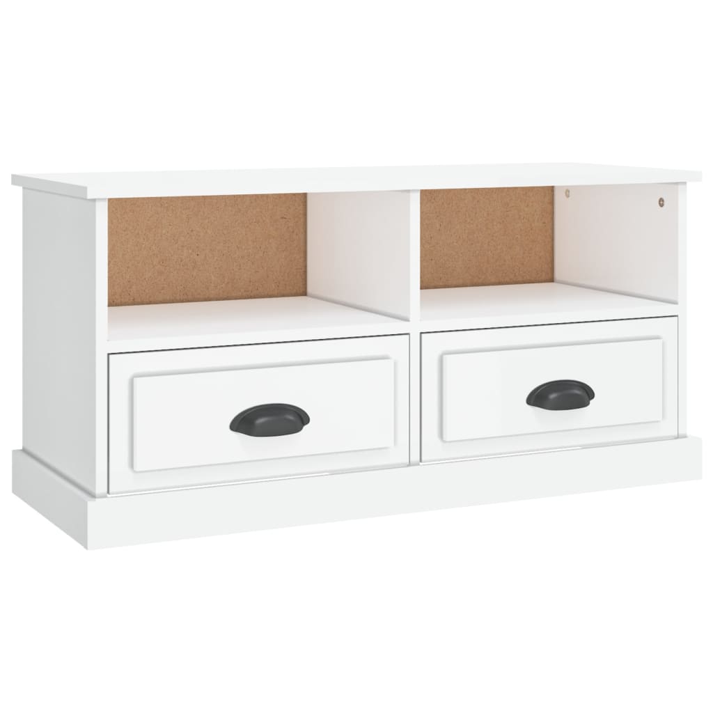 Vidaxl tv-meubel 93x35,5x45 cm bewerkt hout hoogglans wit