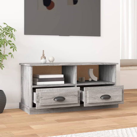Vidaxl tv-meubel 93x35,5x45 cm bewerkt hout grijs sonoma eikenkleurig