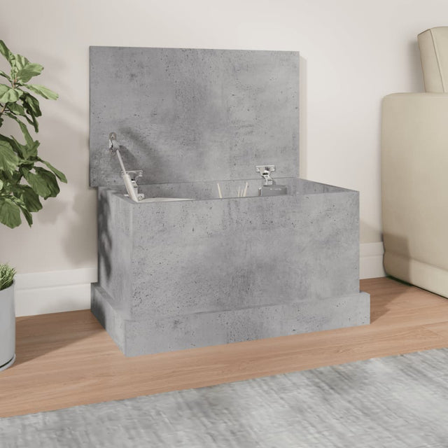 Vidaxl opbergbox 50x30x28 cm bewerkt hout betongrijs