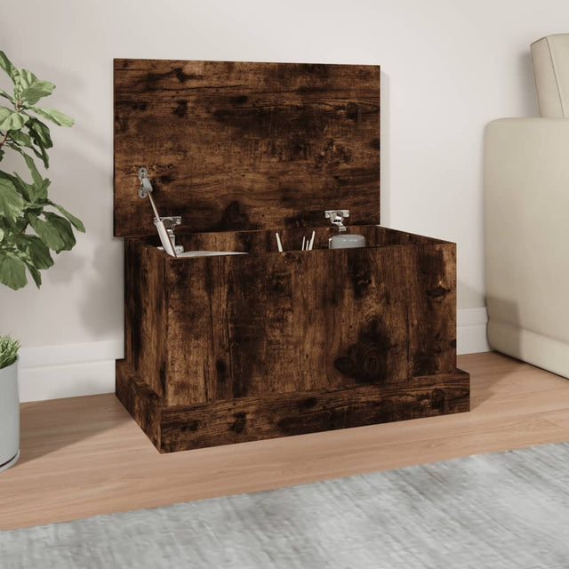 Vidaxl opbergbox 50x30x28 cm bewerkt hout gerookt eikenkleurig