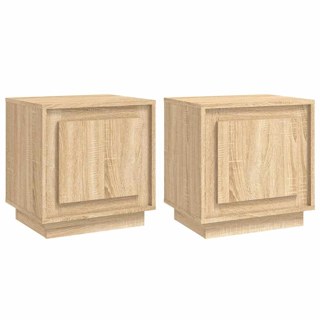 Vidaxl nachtkastjes 2 st 44x35x45 cm bewerkt hout sonoma eikenkleurig