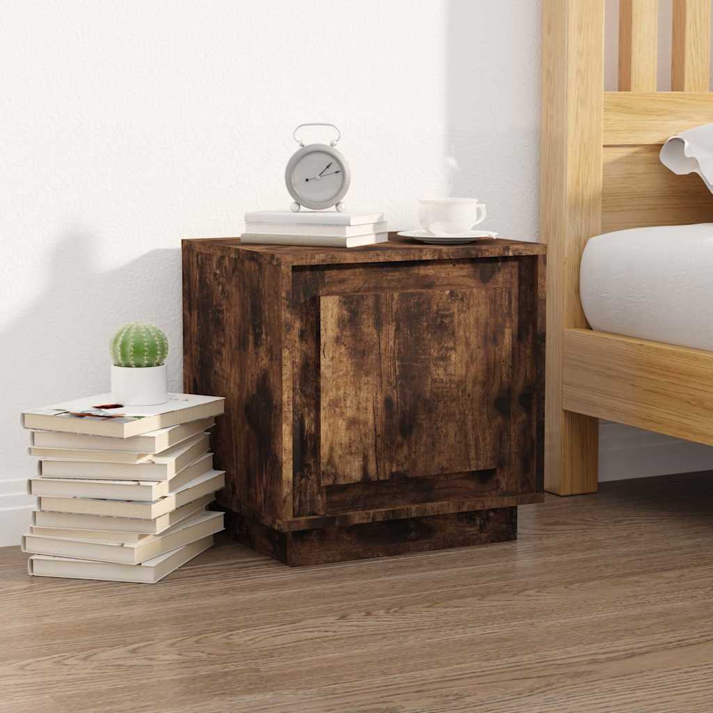 Vidaxl nachtkastjes 2 st 44x35x45 cm bewerkt hout gerookt eikenkleurig