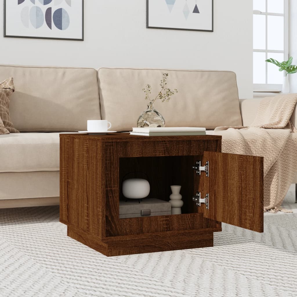 Vidaxl salontafel 51x50x44 cm bewerkt hout bruin eikenkleur