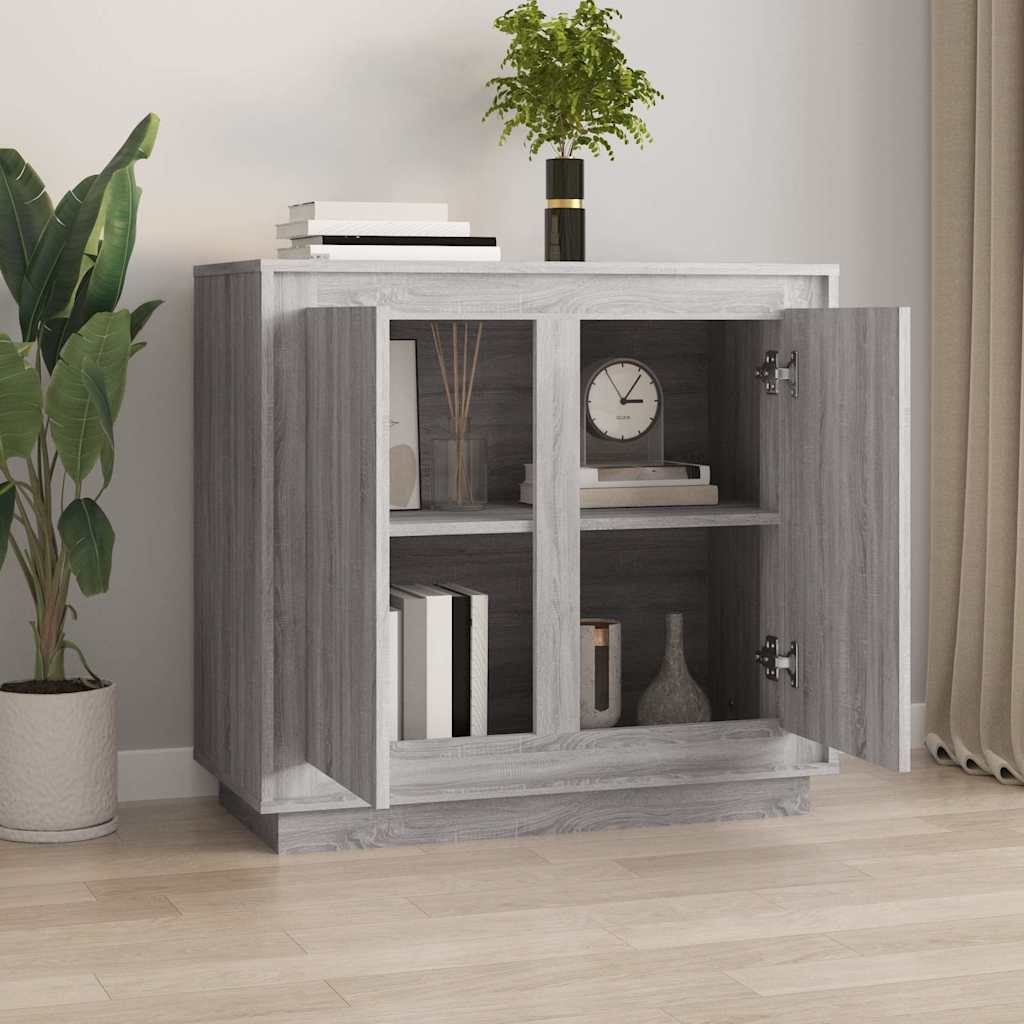 Vidaxl dressoir 80x34x75 cm bewerkt hout grijs sonoma eikenkleurig
