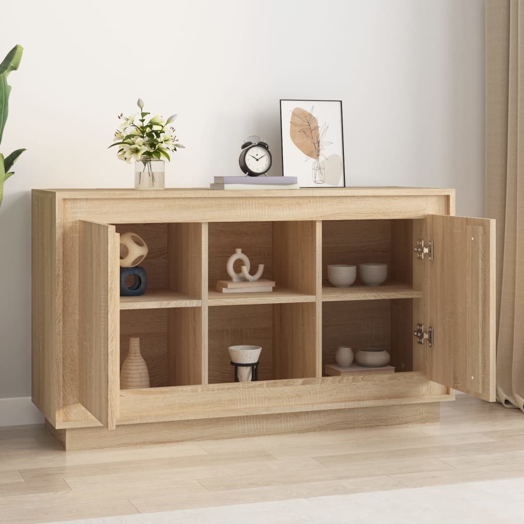 Vidaxl dressoir 102x35x60 cm bewerkt hout sonoma eikenkleurig