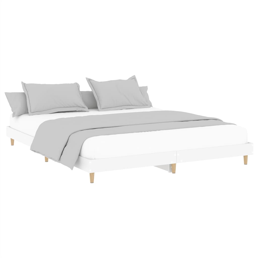 Vidaxl bedframe massief hout wit 200x200 cm