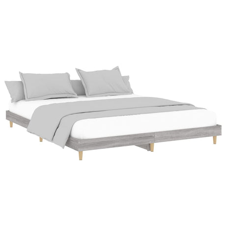 Vidaxl bedframe bewerkt hout grijs sonoma eikenkleurig 200x200 cm