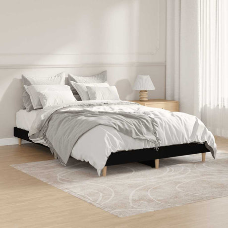 Vidaxl bedframe bewerkt hout zwart 120x190 cm