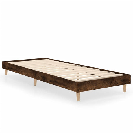 Vidaxl bedframe zonder matras hout gerookt eikenkleurig 75x190 cm
