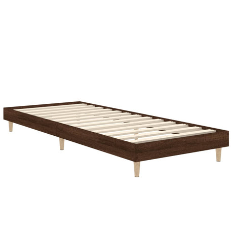 Vidaxl bedframe zonder matras bewerkt hout bruin eikenkleur 75x190 cm