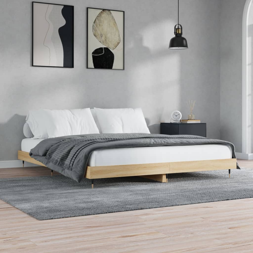 Vidaxl bedframe zonder matras hout sonoma eikenkleurig 120x200 cm