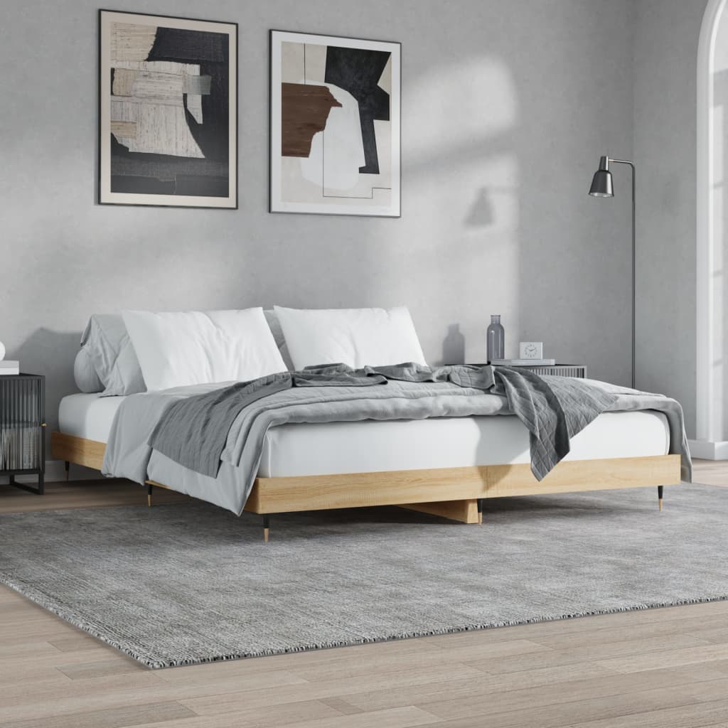 Vidaxl bedframe zonder matras hout sonoma eikenkleurig 120x200 cm