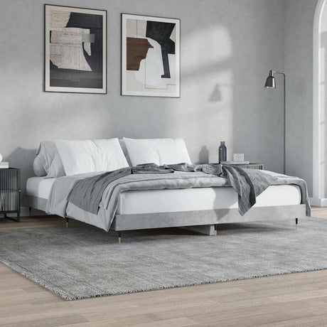 Vidaxl bedframe bewerkt hout betongrijs 120x200 cm