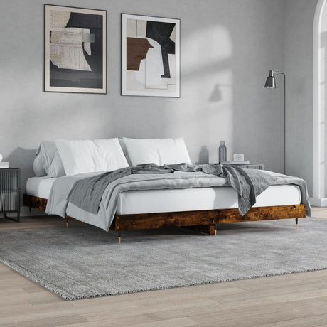 Vidaxl bedframe zonder matras hout gerookt eikenkleurig 120x200 cm