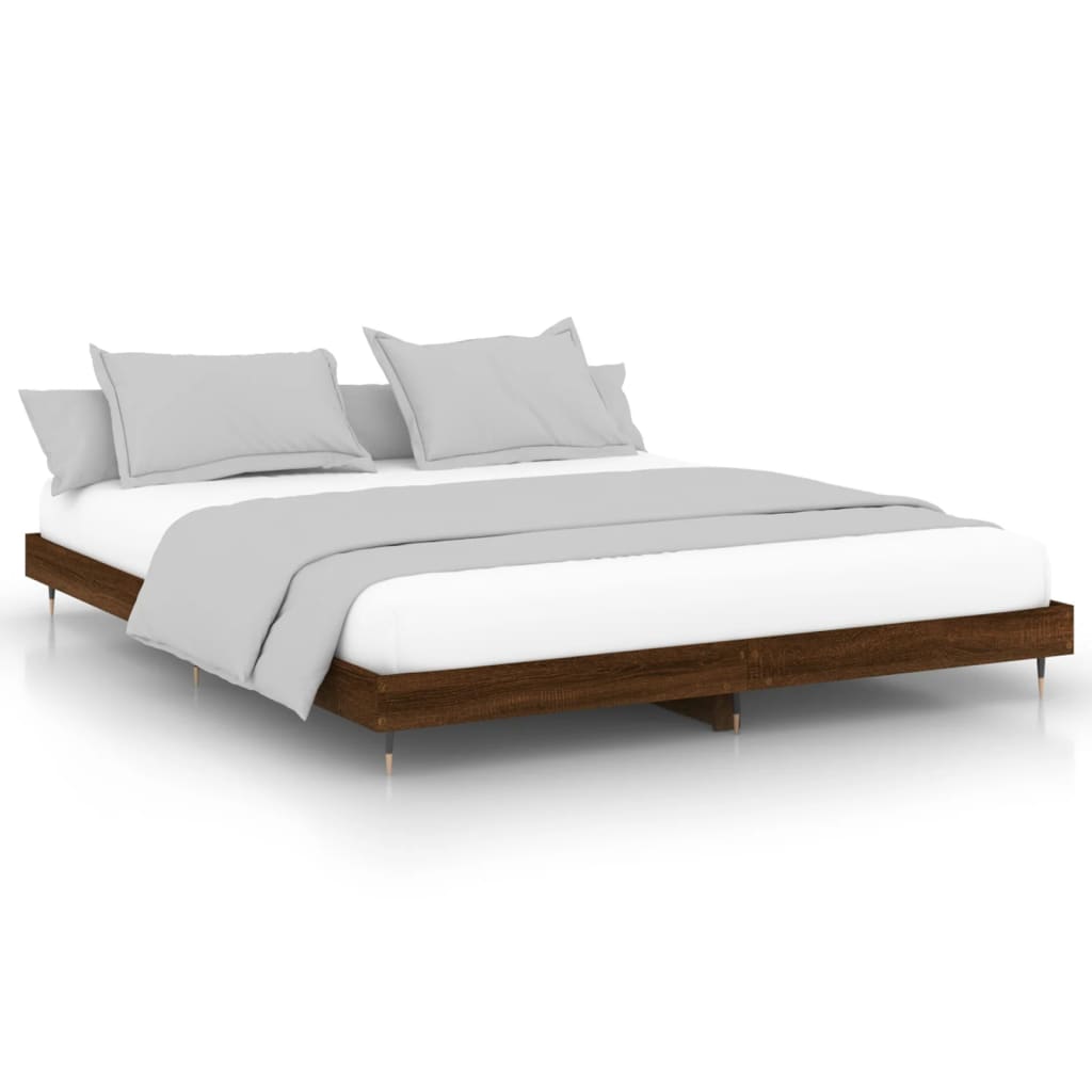 Vidaxl bedframe zonder matras bewerkt hout bruin eikenkleur 120x200 cm