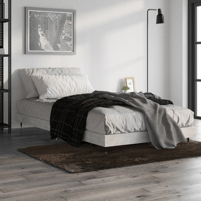 Vidaxl bedframe bewerkt hout betongrijs 100x200 cm