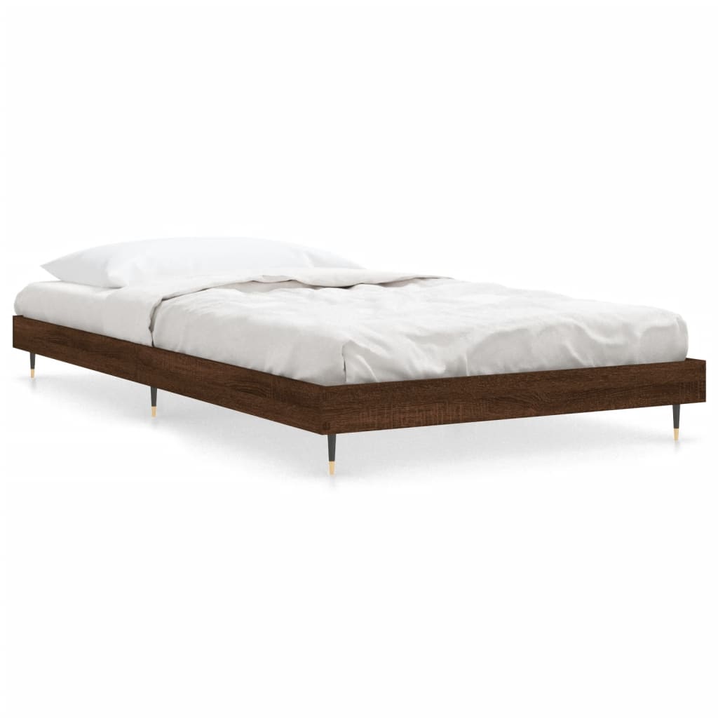 Vidaxl bedframe zonder matras bewerkt hout bruin eikenkleur 100x200 cm