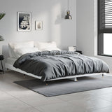 Vidaxl bedframe led massief hout wit 140x190 cm