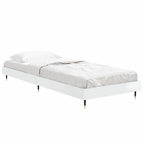 Vidaxl bedframe bewerkt hout hoogglans wit 75x190 cm