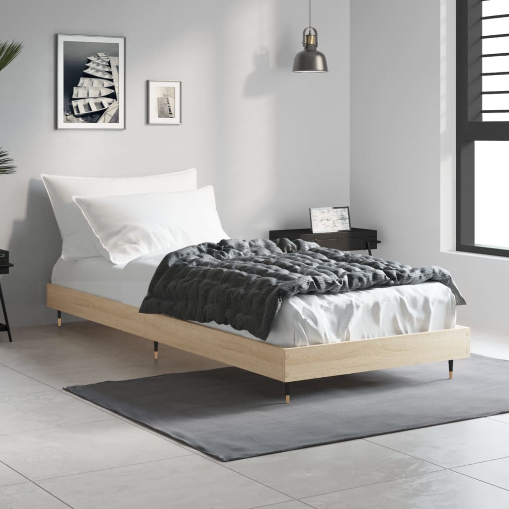 Vidaxl bedframe zonder matras hout sonoma eikenkleurig 75x190 cm