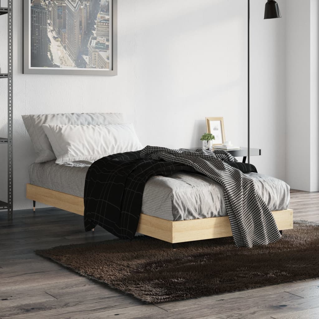Vidaxl bedframe zonder matras hout sonoma eikenkleurig 75x190 cm