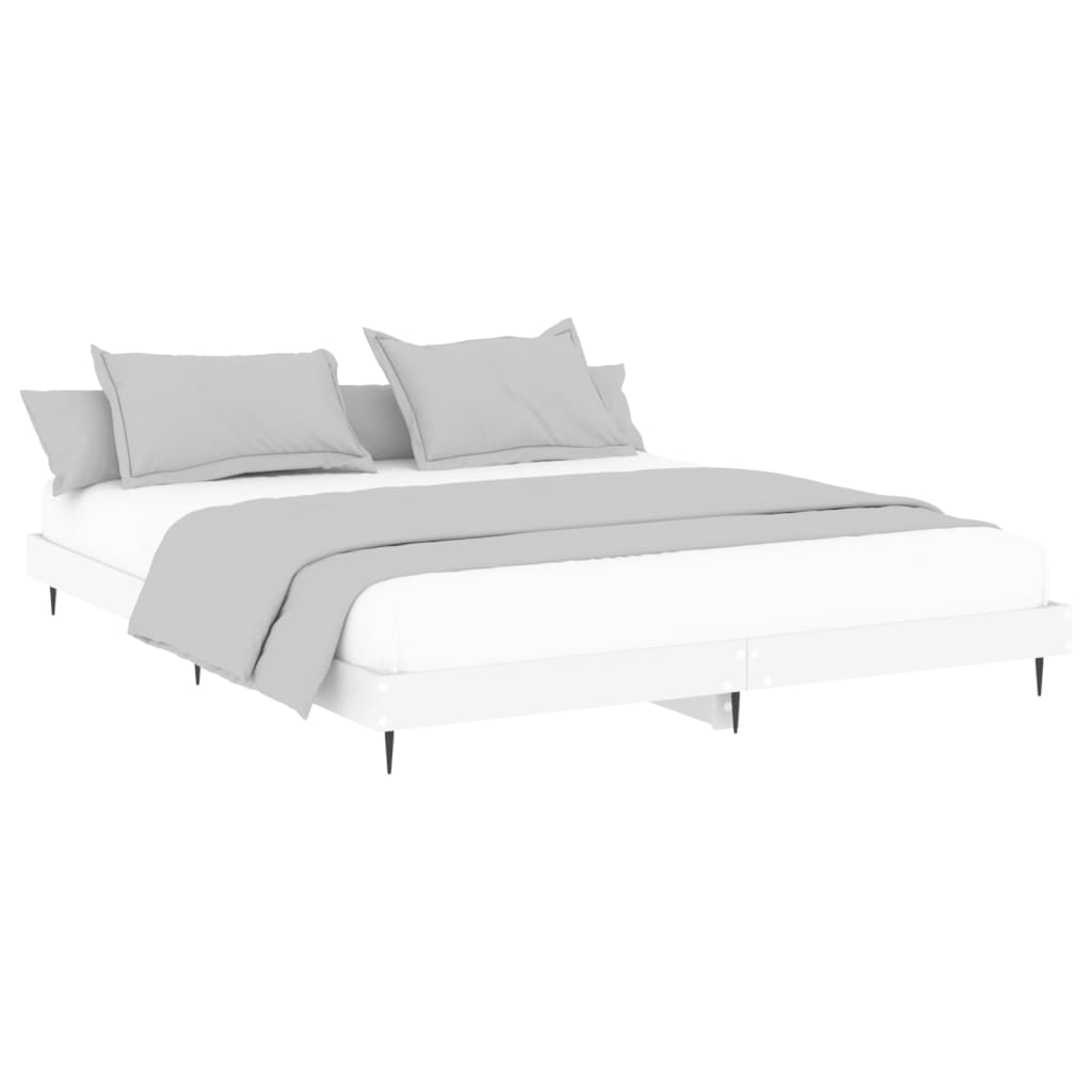 Vidaxl bedframe massief hout wit 200x200 cm