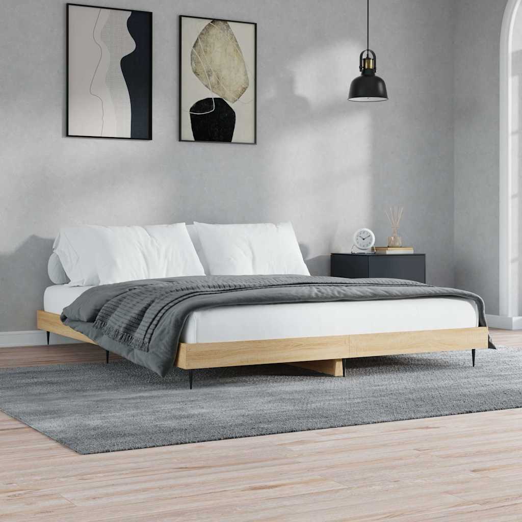 Vidaxl bedframe zonder matras 200x200cm spaanplaat sonoma eikenkleurig