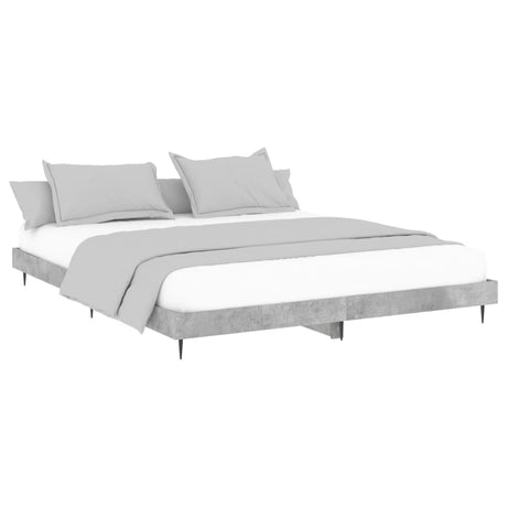 Vidaxl bedframe bewerkt hout betongrijs 200x200 cm